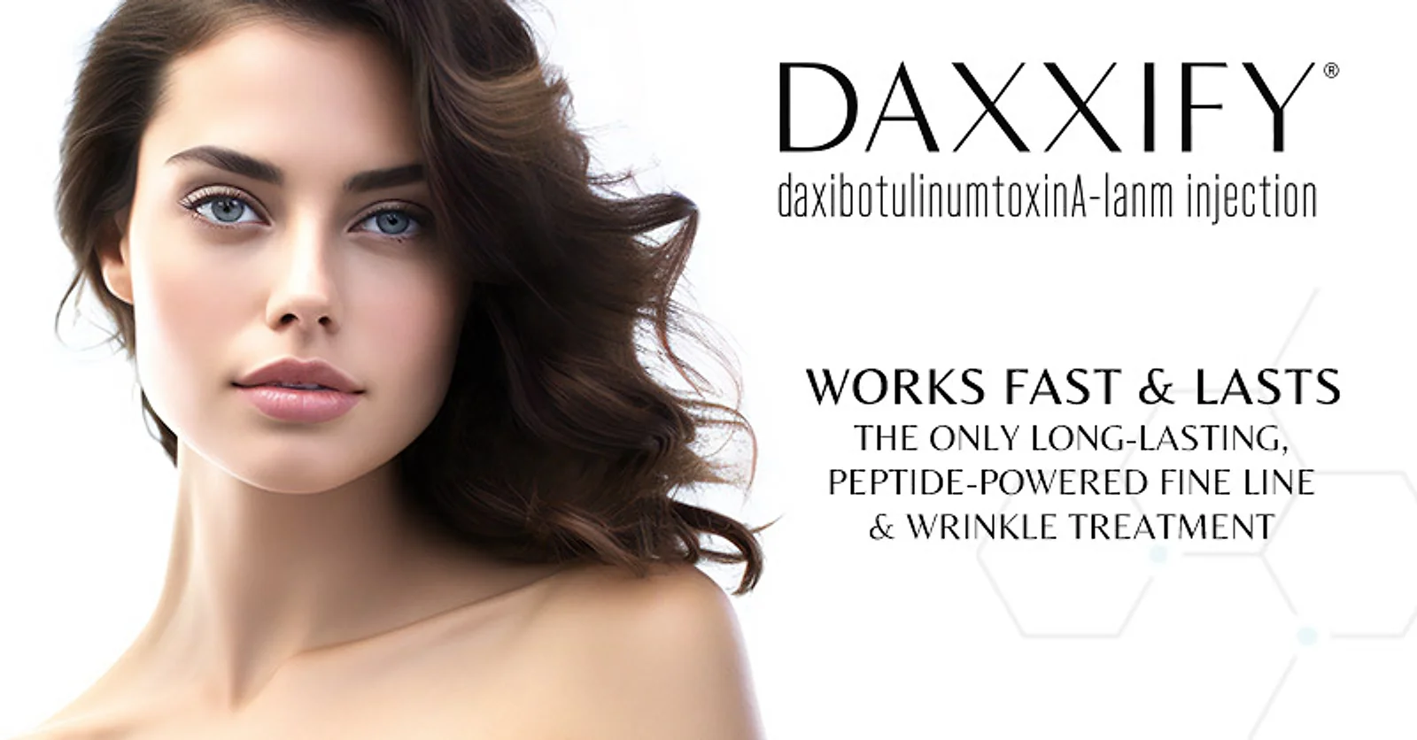 Woman with smooth, line-free skin from the Daxxify campaign